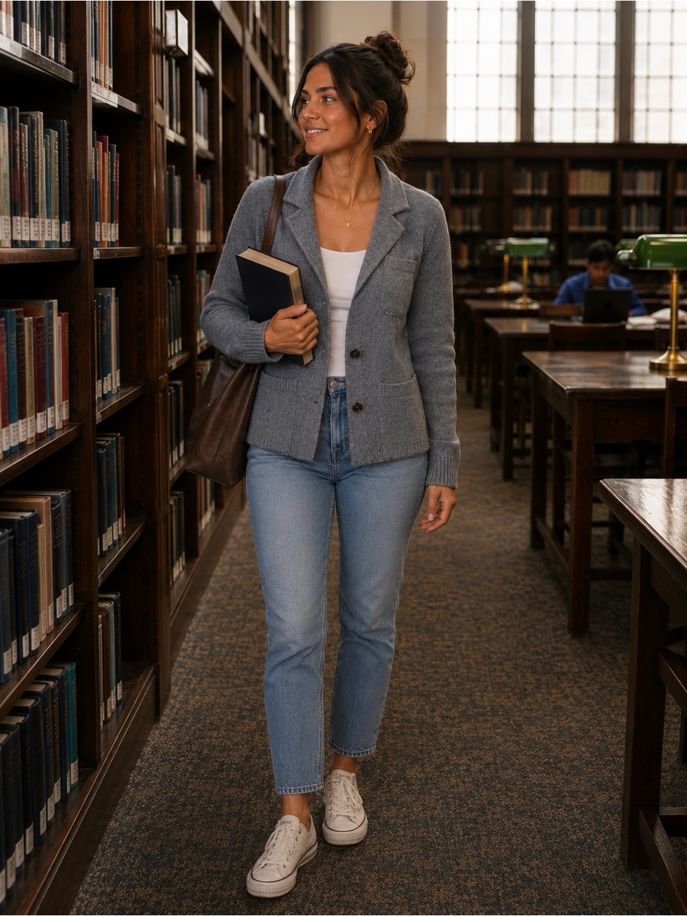 Magaschoni Gray Knit Blazer Cardigan